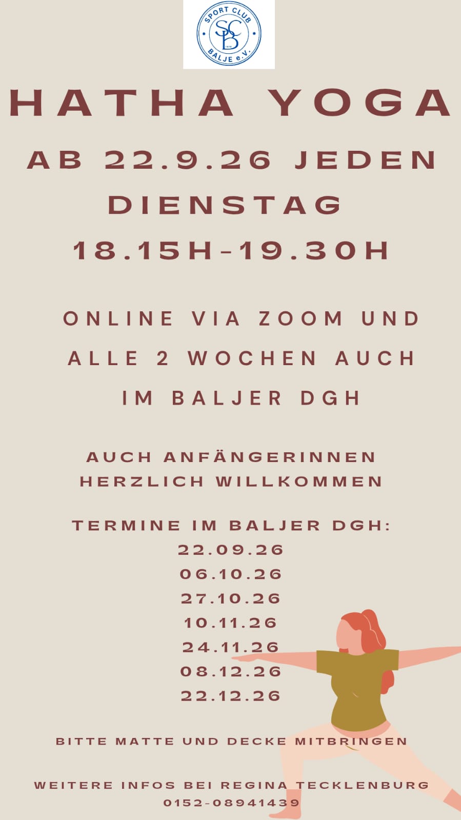 Hatha Yoga beim SC Balje e.V.